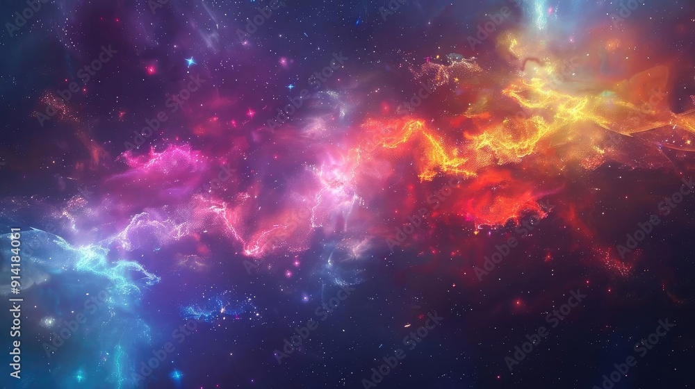 A vibrant cosmic explosion of colors, showcasing the beauty of distant galaxies and the mysteries of the universe. A vibrant cosmic explosion of colors, showcasing the beauty of distant galaxies and the mysteries of the universe.