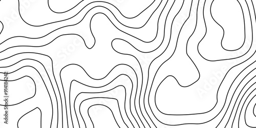 White background topography contour map with black curve lines, Modern design with White background with topographic,Vector geographic contour map