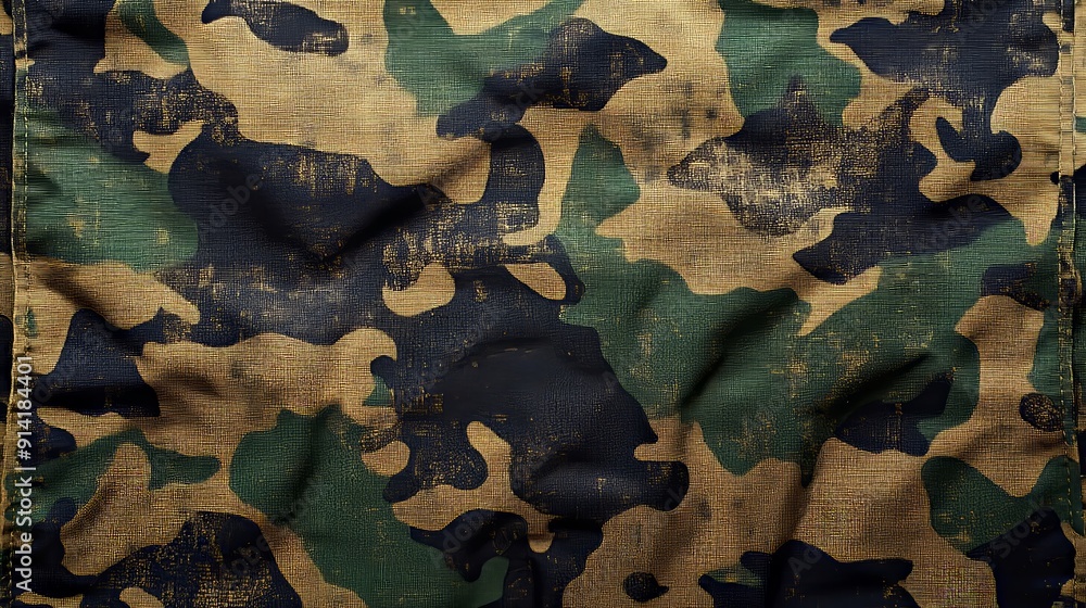 Close-up of Camouflage Fabric with Earthy Tones Close-up of Camouflage Fabric with Earthy Tones