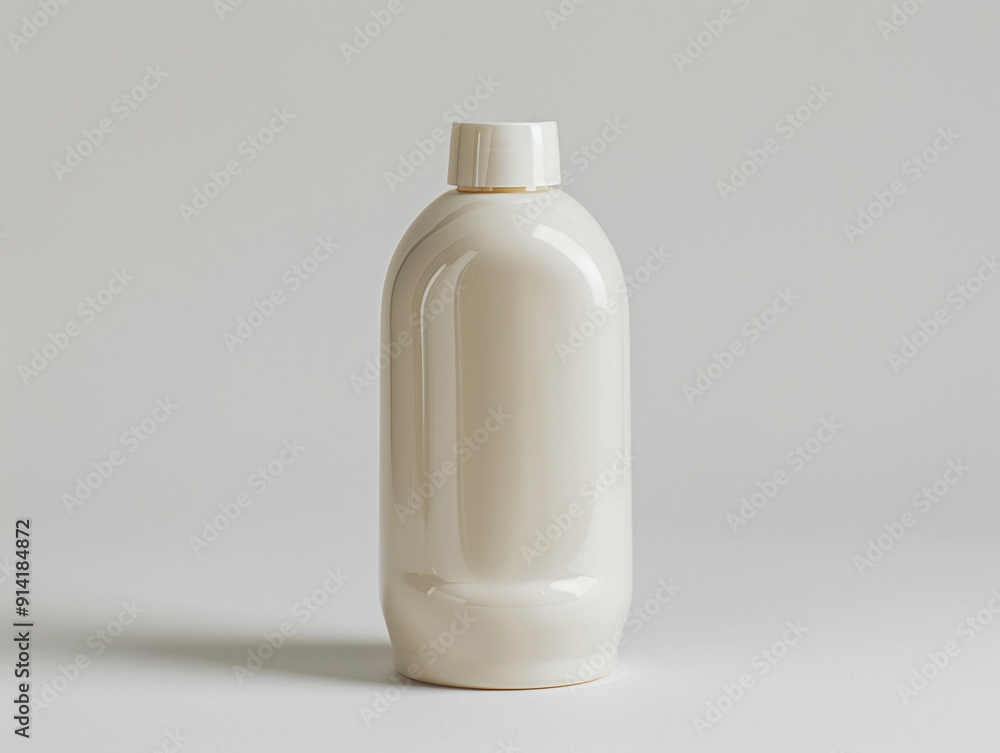 Minimalist White Container on Plain Background Captured in Soft Natural Light Minimalist White Container on Plain Background Captured in Soft Natural Light