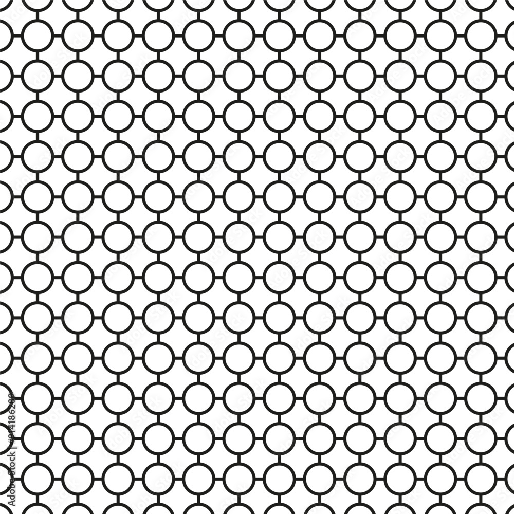 Seamless circle pattern. Black lines. Geometric vector background. Repeating design.