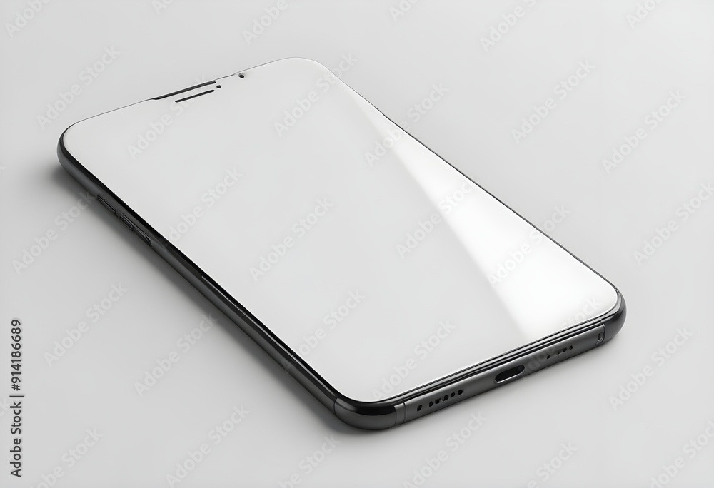 Silver mobile phone mockup Silver mobile phone mockup