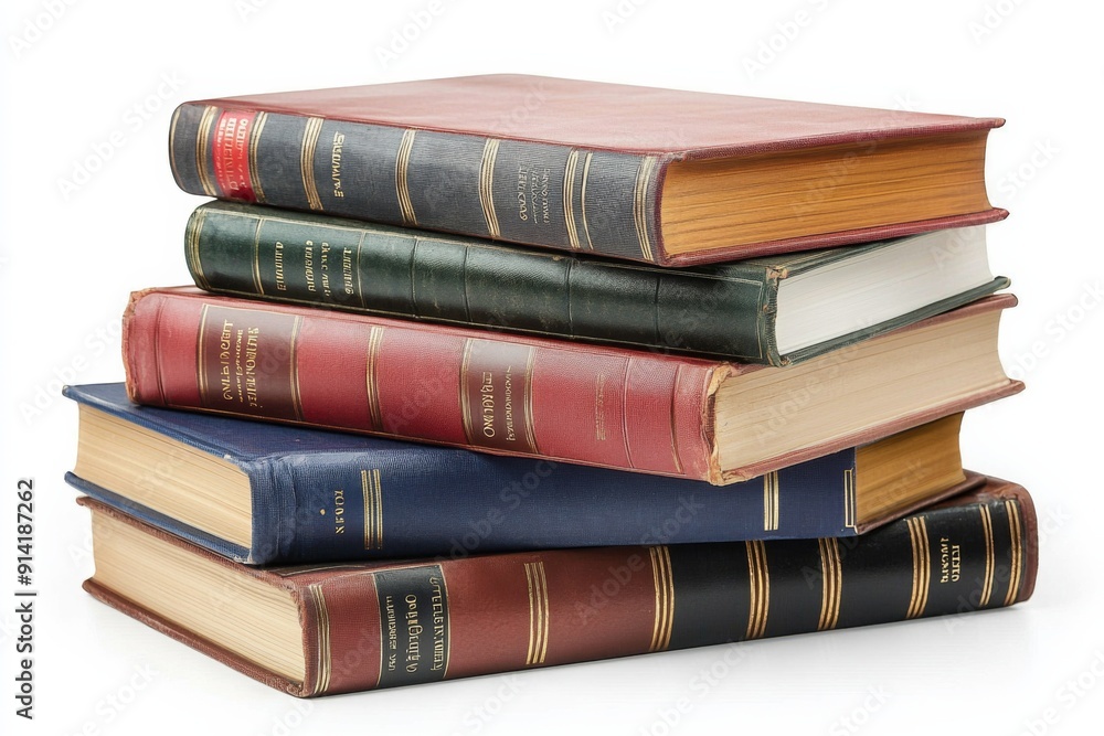 Books Collection on Isolated white background created with generative ai Books Collection on Isolated white background created with generative ai