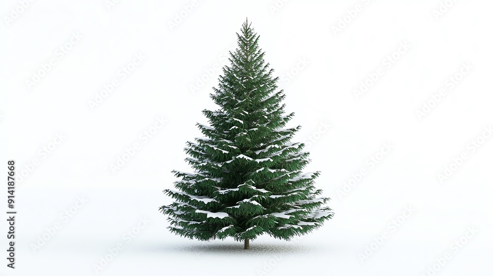 Isolated snow-covered Christmas tree on white background Isolated snow-covered Christmas tree on white background