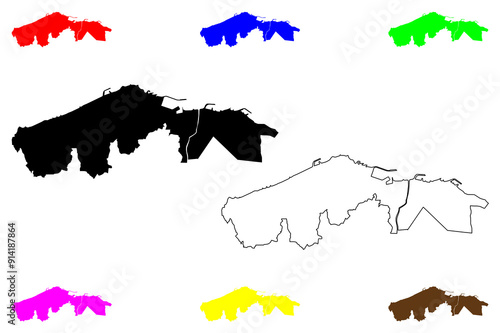Trabzon City (Republic of Turkey, Black Sea Region) map vector illustration, scribble sketch City of Trebizond map