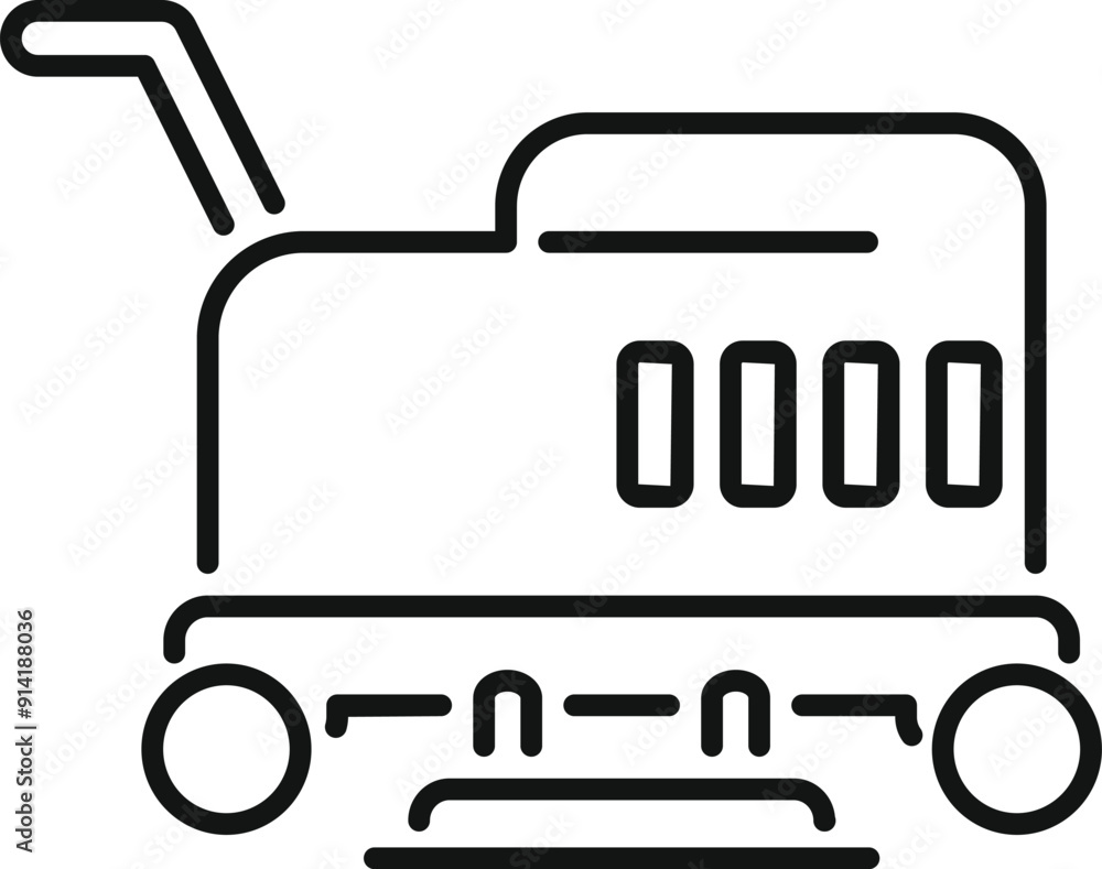 Line icon of a cleaning machine, ideal for websites and infographic about professional cleaning Line icon of a cleaning machine, ideal for websites and infographic about professional cleaning