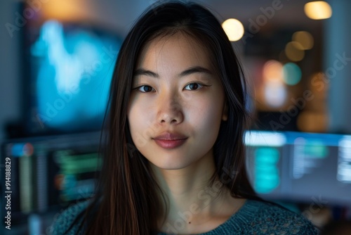 Portrait of a young female software engineer