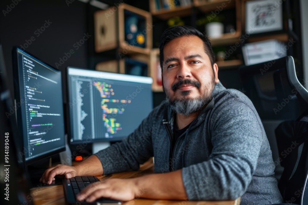 Portrait of a middle aged male software engineer Portrait of a middle aged male software engineer