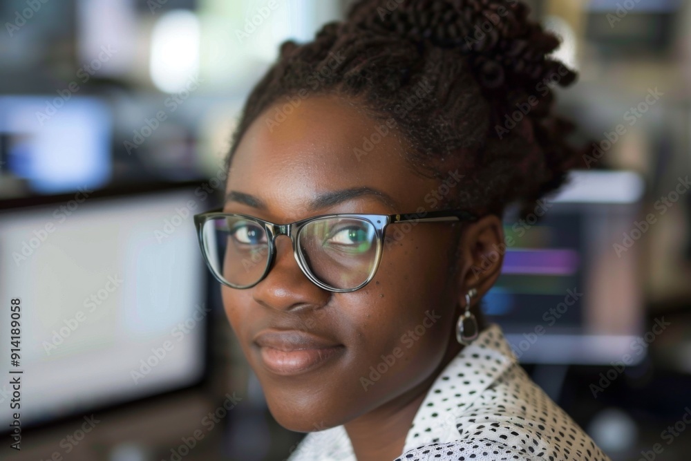 Portrait of a young female software engineer Portrait of a young female software engineer