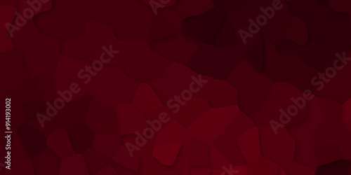 Durk red stained broken glass background design .white stained glass window art background .abstract seamless pattern with 3d shapes vector backdrop .