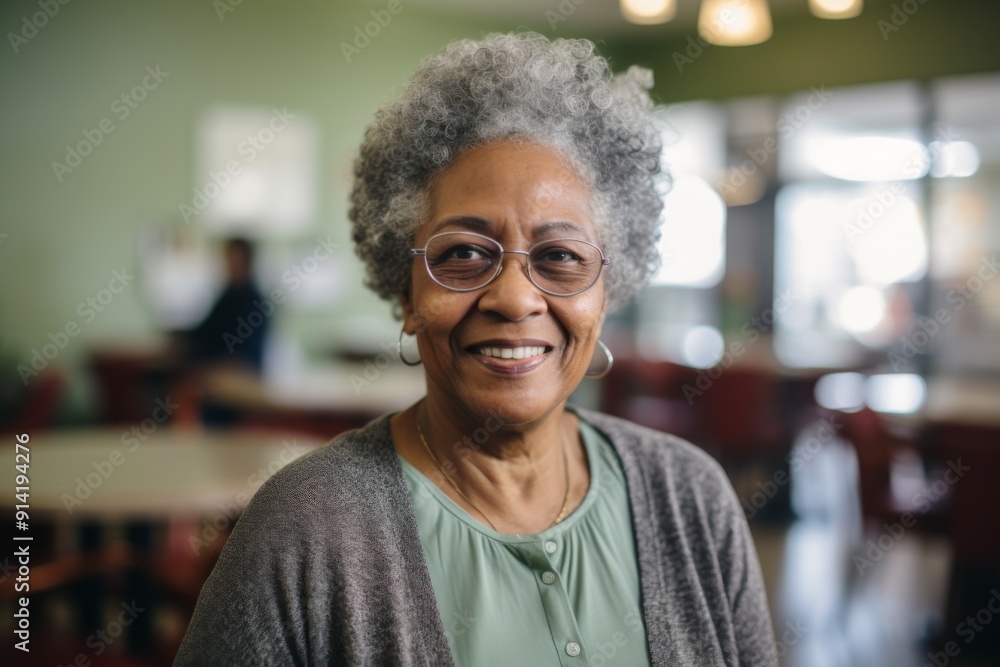 Smiling portrait of a senior woman in nursing home Smiling portrait of a senior woman in nursing home