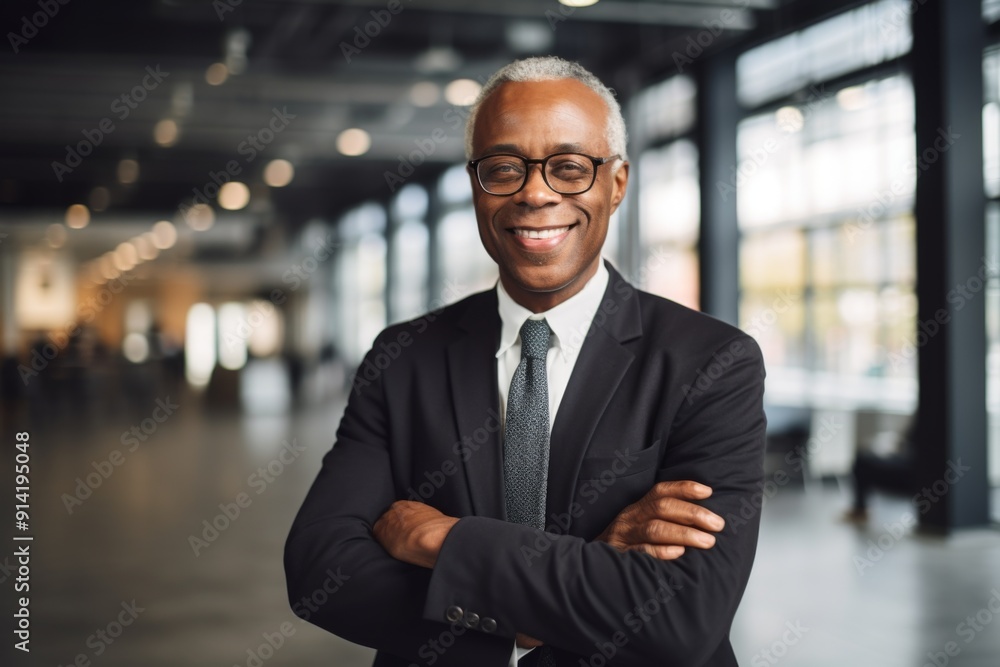 Fototapeta premium Portrait of a senior African American businessman in office