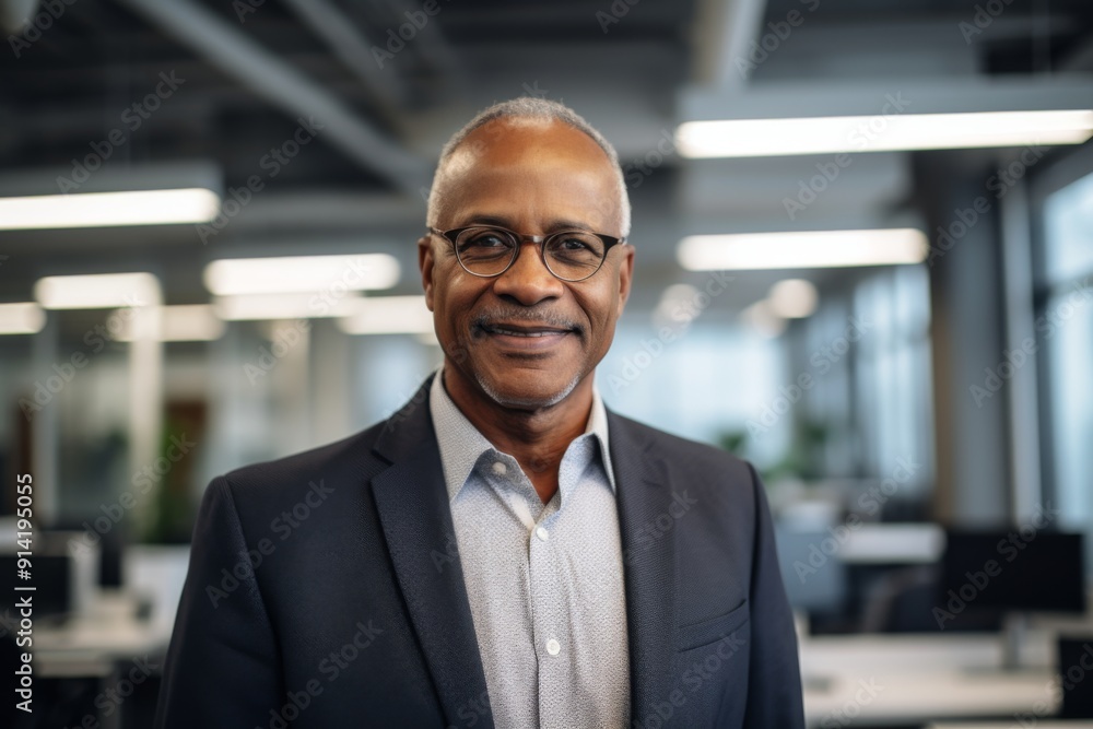 Fototapeta premium Portrait of a senior African American businessman in office