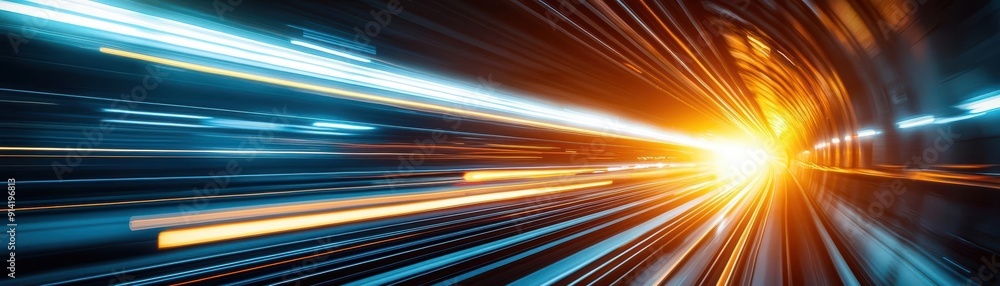 Abstract glowing light streaks with a bright center, representing speed and movement. Abstract glowing light streaks with a bright center, representing speed and movement.