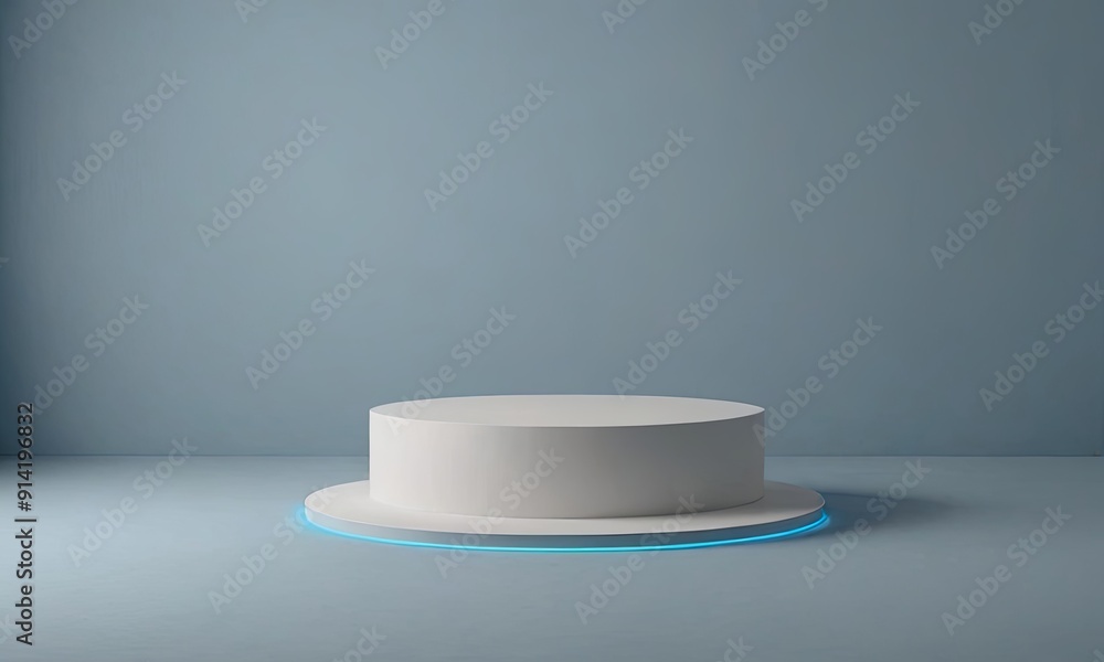 A white pillar stands in a room with a blue wall A white pillar stands in a room with a blue wall