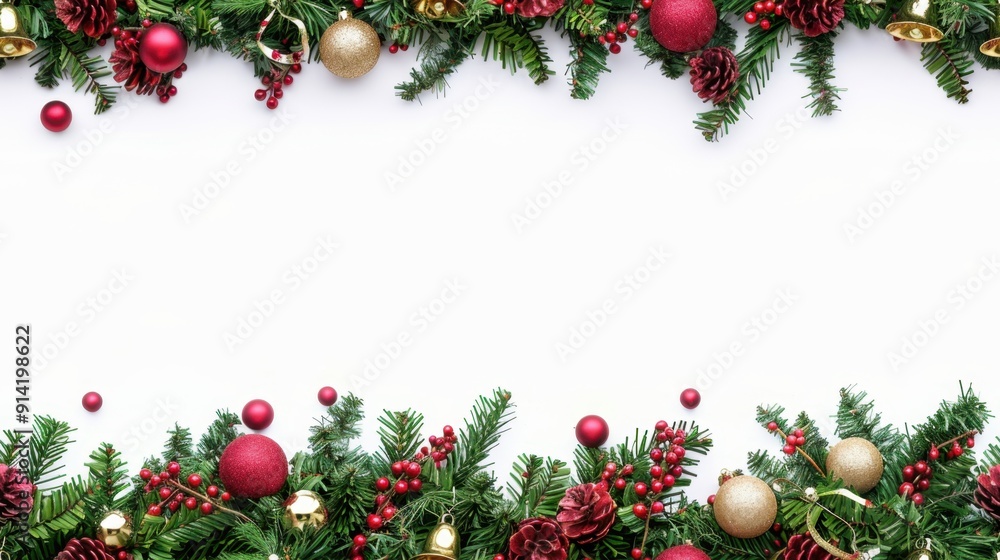Seamless Pattern of Green Garland with Red and Gold Christmas Bells
Seamless Pattern of Green Garland with Red and Gold Christmas Bells