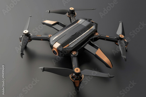 Drone with a sturdy yet lightweight structure, highlighting the use of advanced materials in its design