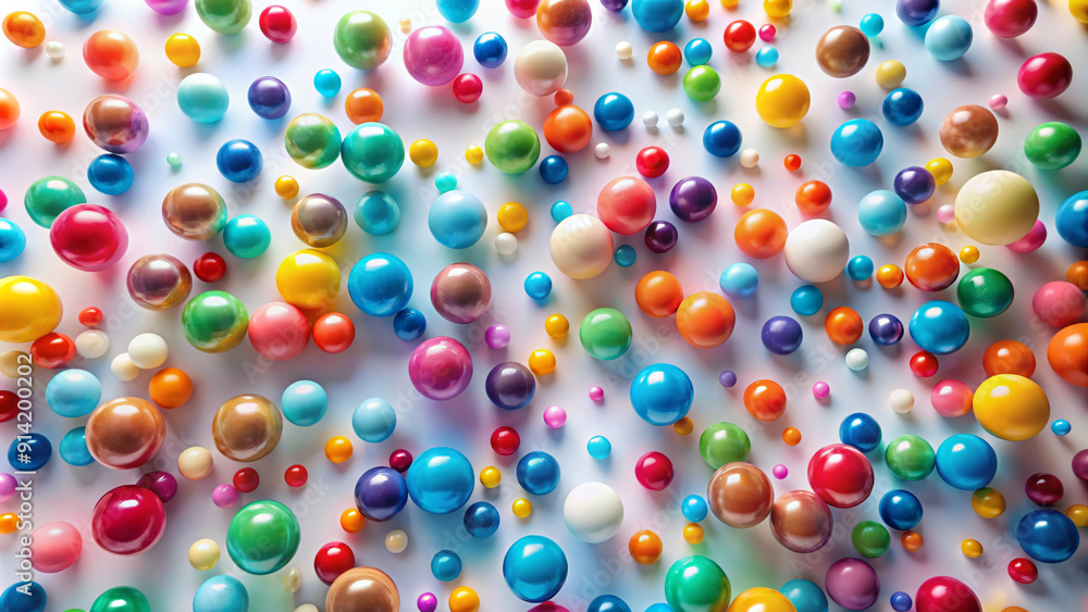 Floating spheres of vibrant colors dance in a playful celebration Floating spheres of vibrant colors dance in a playful celebration