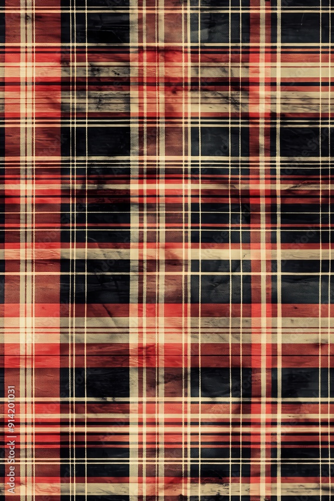 Distressed Plaid Fabric Texture. Distressed Plaid Fabric Texture.