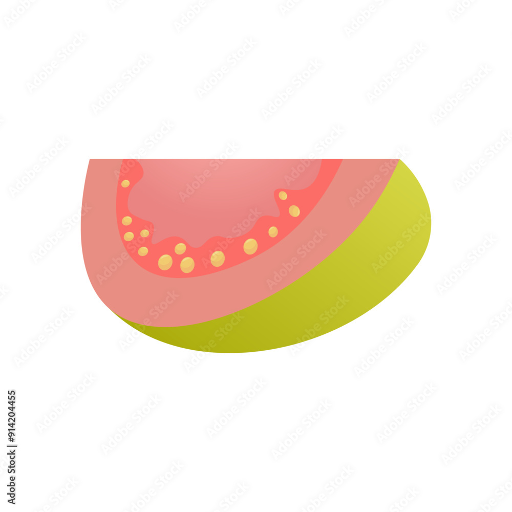 Guava slices emoji vector illustration. Illustration guava isolated on white backgrounds Guava slices emoji vector illustration. Illustration guava isolated on white backgrounds