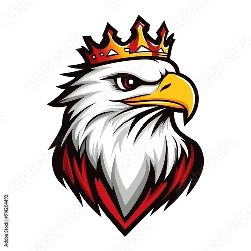Wallpaper Mural Eagle King Mascot Logo with a Bold Design on a White Background Torontodigital.ca