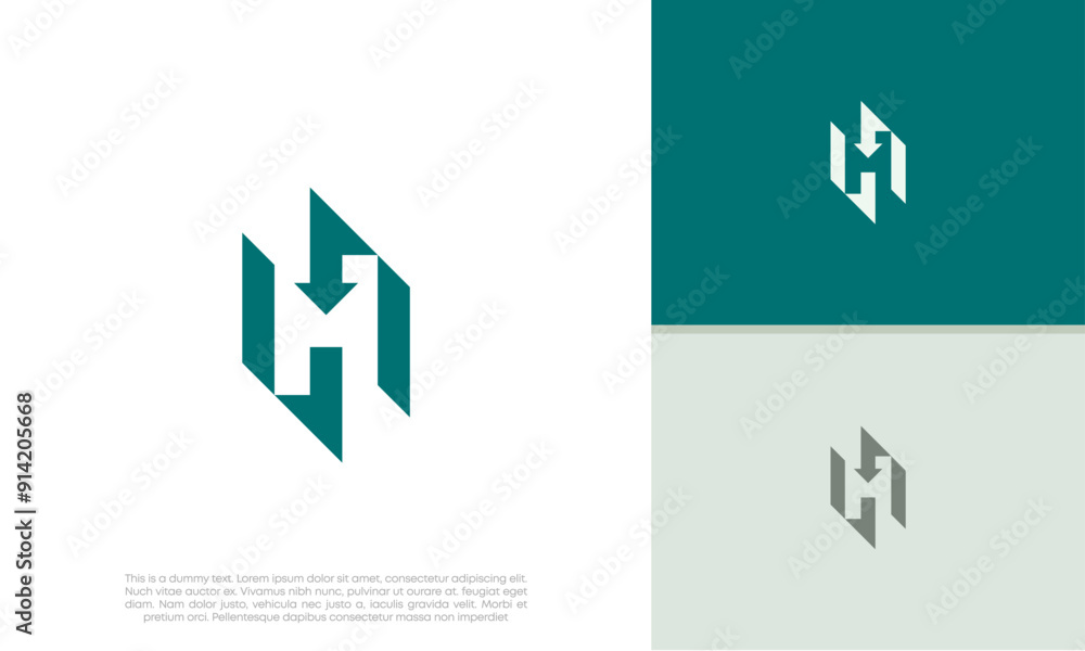 Initials H logo design. Initial Letter Logo. Innovative high tech logo template. Initials H logo design. Initial Letter Logo. Innovative high tech logo template.