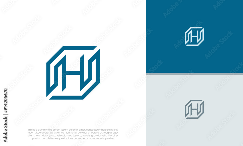 Initials H logo design. Initial Letter Logo. Innovative high tech logo template. Initials H logo design. Initial Letter Logo. Innovative high tech logo template.