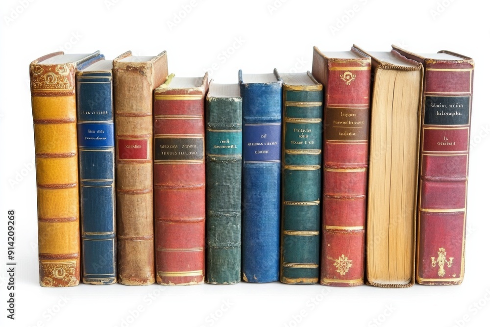 Books Collection on Isolated white background created with generative ai Books Collection on Isolated white background created with generative ai