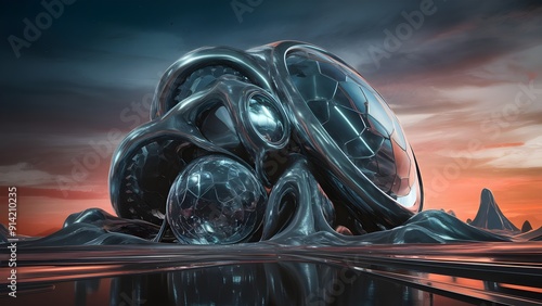 Theoretical cutting edge shape, 3d render