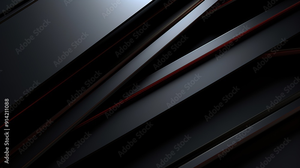 Obraz premium Abstract black and red geometric background.