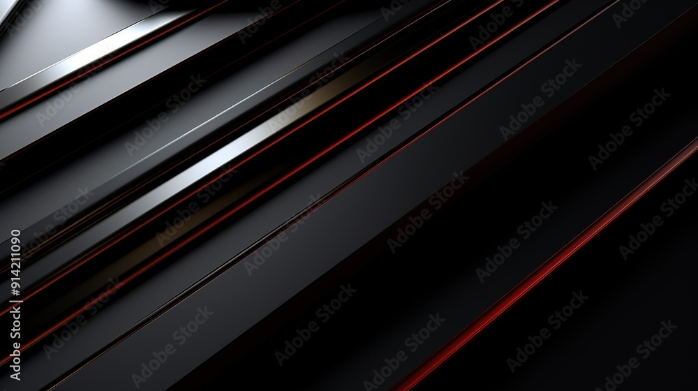 Obraz premium Abstract black and red geometric background.