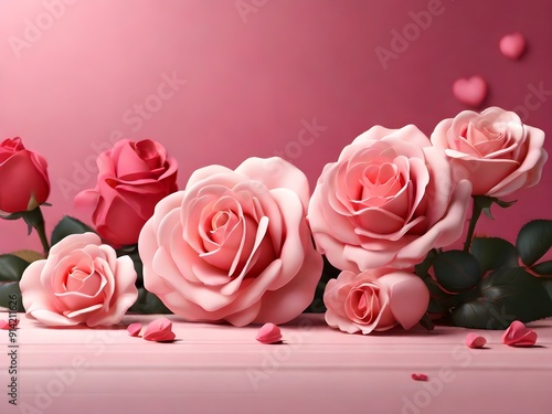 Valentines Day design concept background with pink