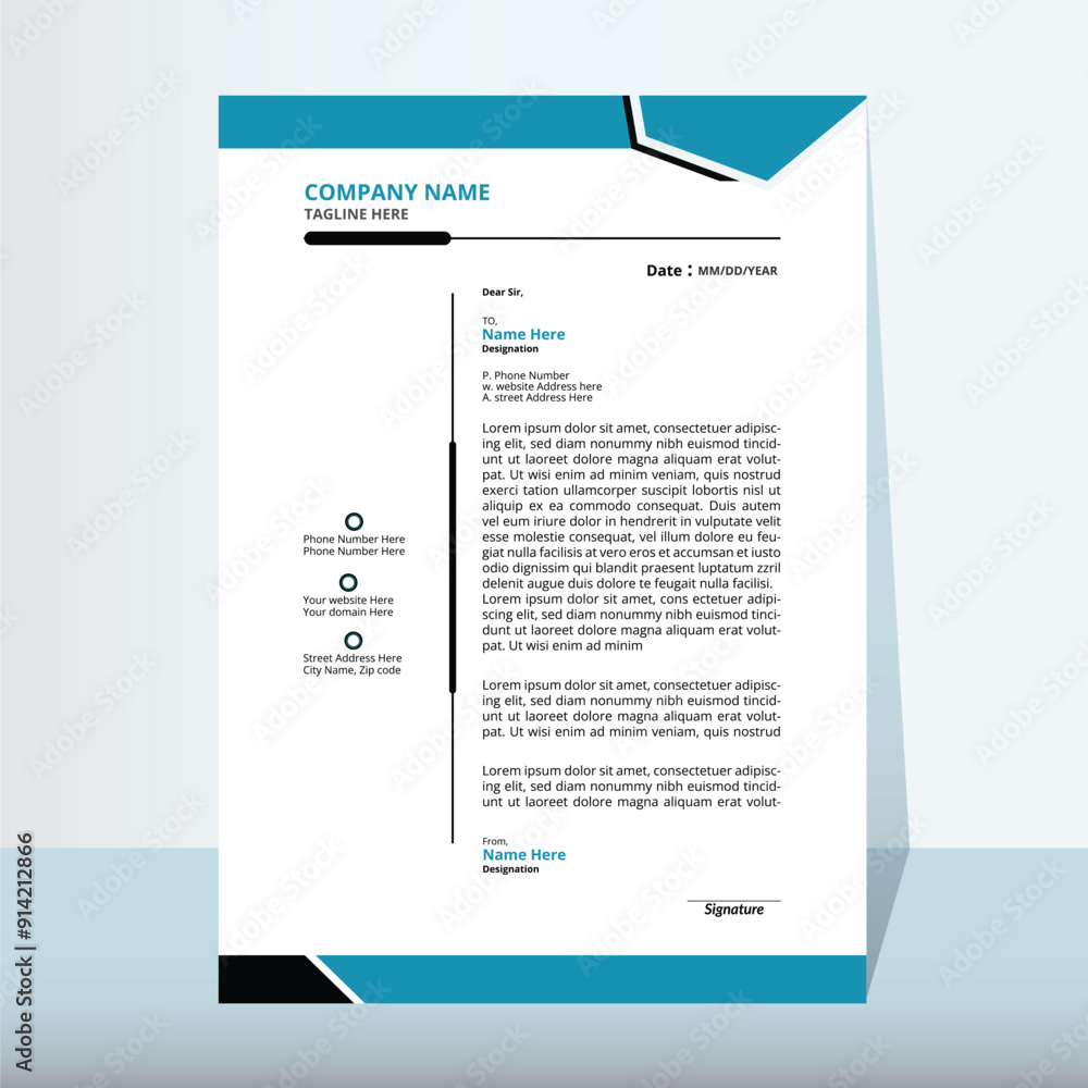 Modern business letterhead design template Modern business letterhead design template