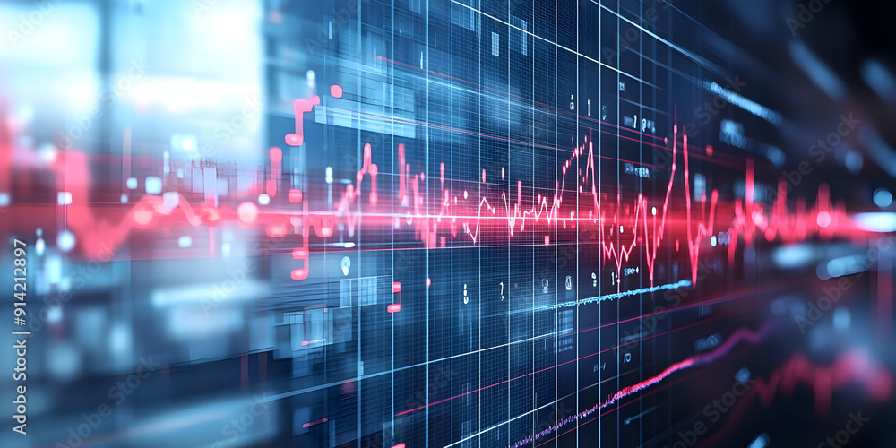 Abstract visualization of a digital heartbeat line with vibrant colors representing data and technology integration. Abstract visualization of a digital heartbeat line with vibrant colors representing data and technology integration.