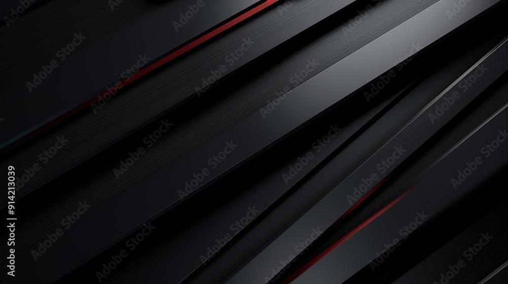 Obraz premium Abstract black and red geometric pattern with diagonal lines.