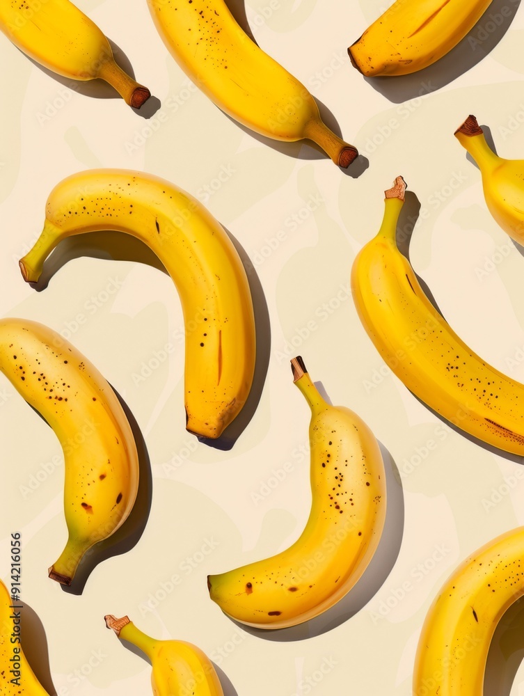 Banana pattern on a light background. Banana pattern on a light background.
