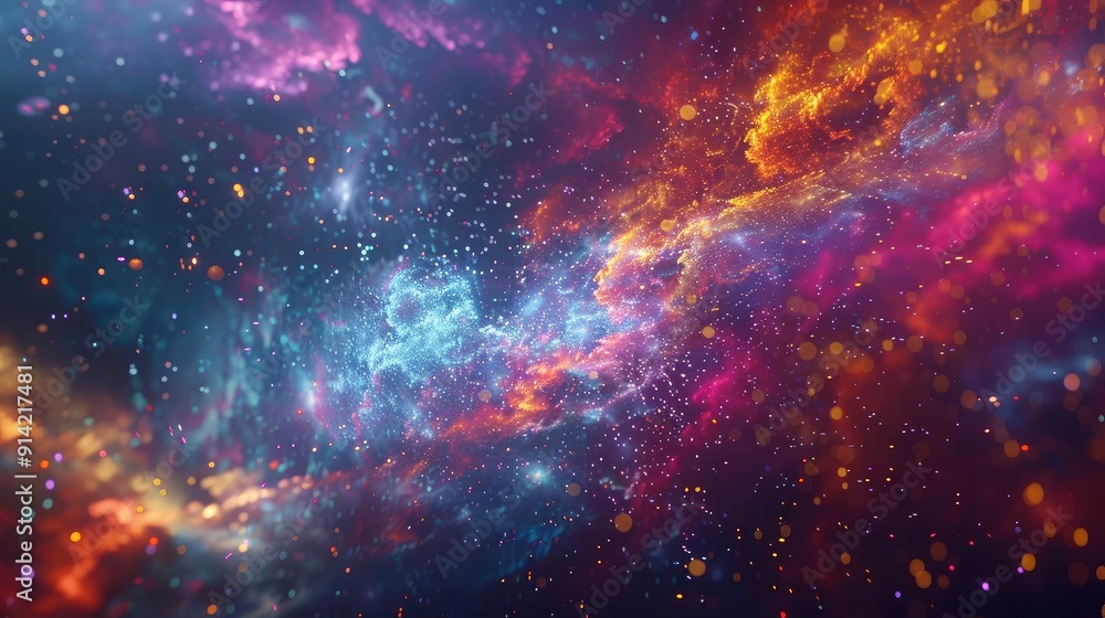 Vibrant cosmic scene featuring colorful nebula, bright stars, and swirling gases, evoking wonder and exploration of the universe. Vibrant cosmic scene featuring colorful nebula, bright stars, and swirling gases, evoking wonder and exploration of the universe.