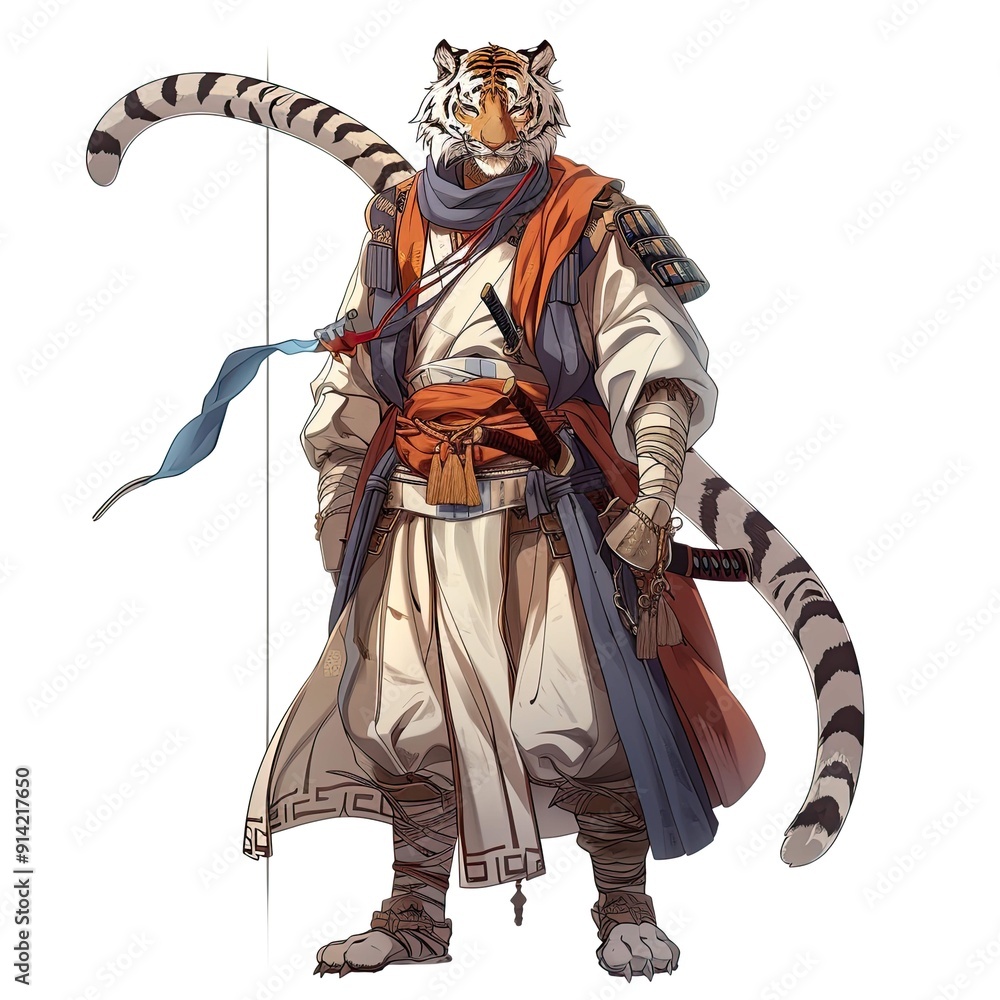 Obraz premium Anime Tiger Warrior