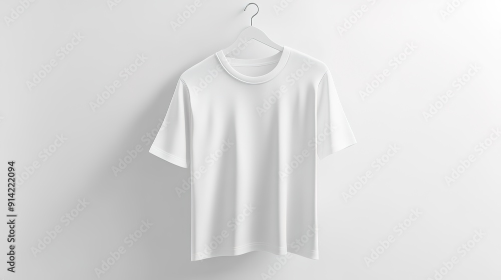 High-Resolution Mockup of a White T-Shirt on a Hanger High-Resolution Mockup of a White T-Shirt on a Hanger