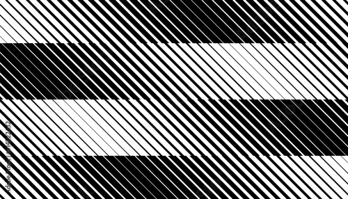 Smooth transition lines pattern with diagonal shape. Black isolated on white background. Fully editable vector element. Vector Format Illustration 