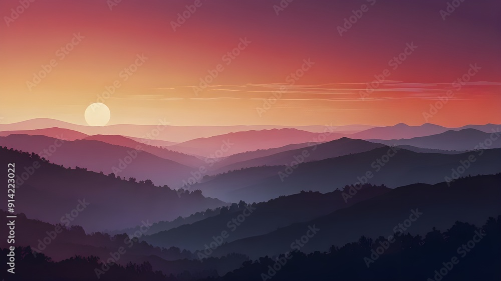 an abstract gradient background that mimics the colors of a sunset on the horizon. Begin with warm, rich oranges and reds at the bottom an abstract gradient background that mimics the colors of a sunset on the horizon. Begin with warm, rich oranges and reds at the bottom