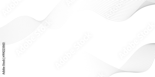 Modern vector graphic of blend background design, Abstract background template. Design elements. Wave of many gray lines. Abstract wavy stripes on white background isolated. 