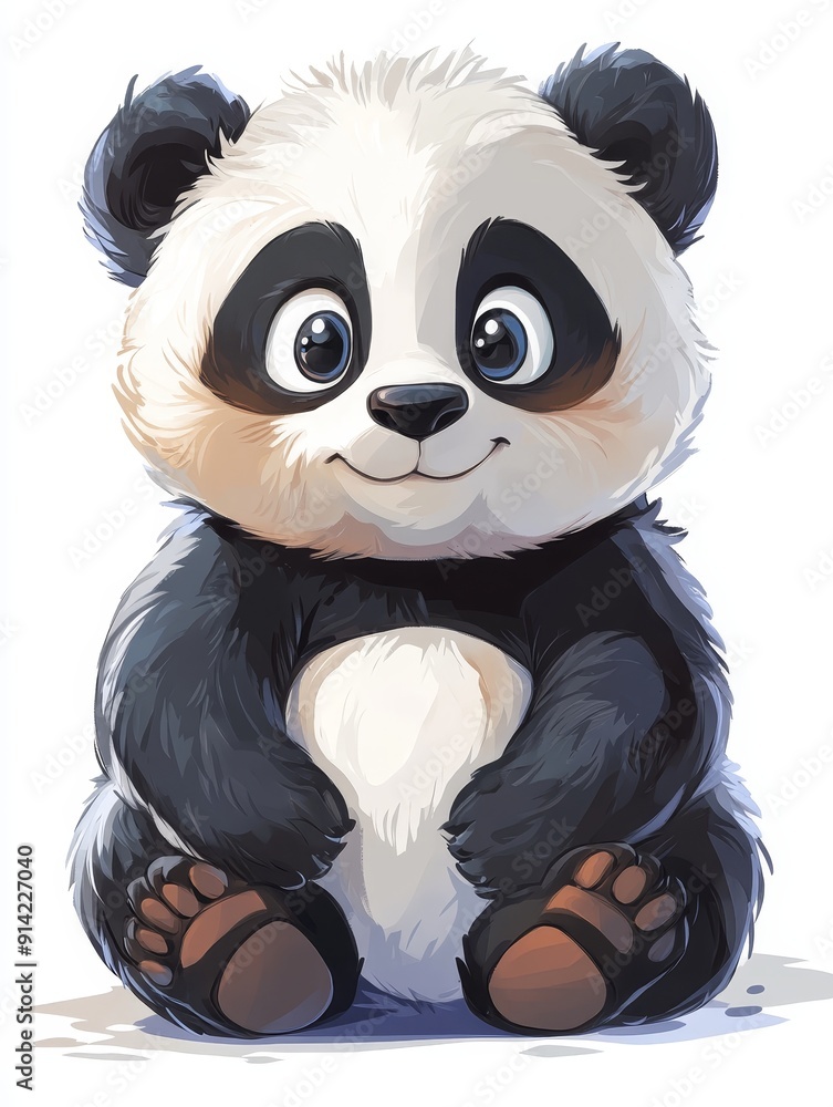 Obraz premium Cute Panda Cub with Big Eyes