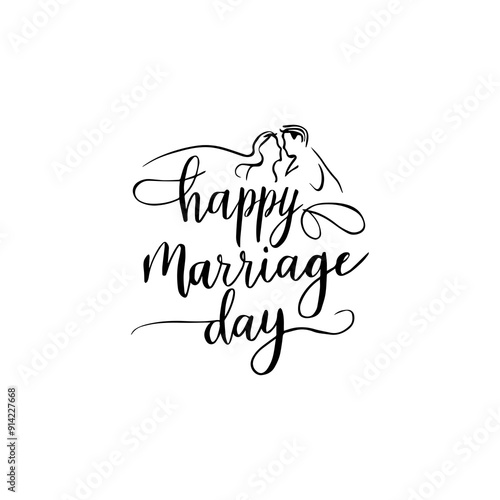 The typography and calligraphy design this happy marriage day vector art.