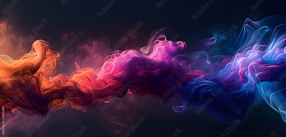 Obraz premium Purple black blue dark glowing grainy gradient background design noise texture poster header banner design copy space design