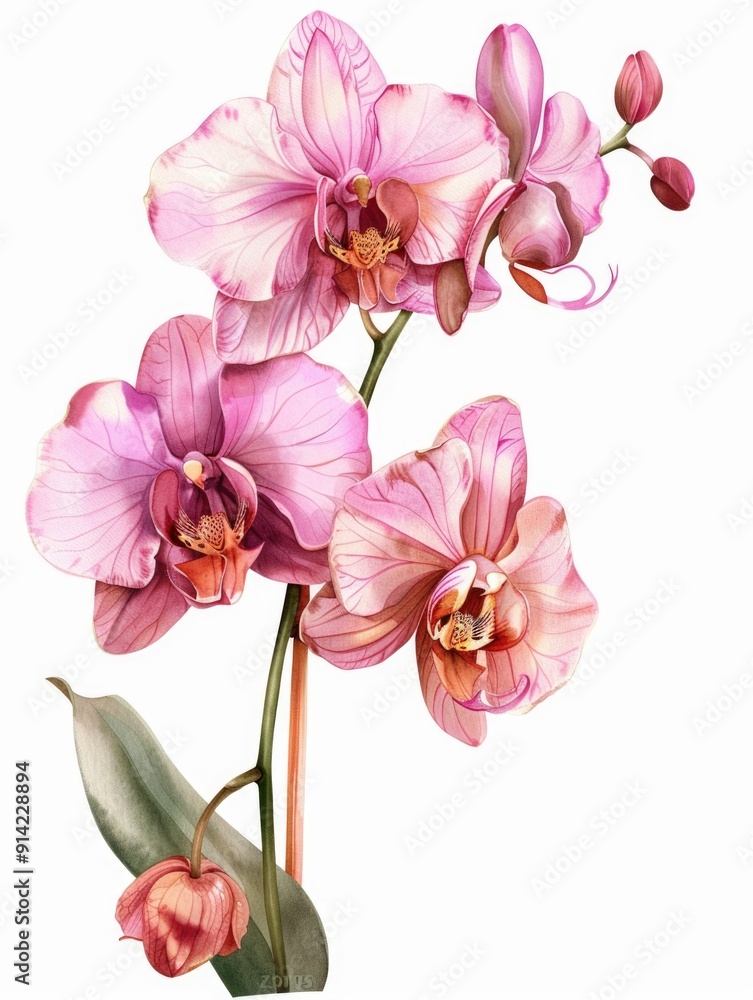 A detailed shot of a single flower on a white background, ideal for use in product or editorial contexts A detailed shot of a single flower on a white background, ideal for use in product or editorial contexts
