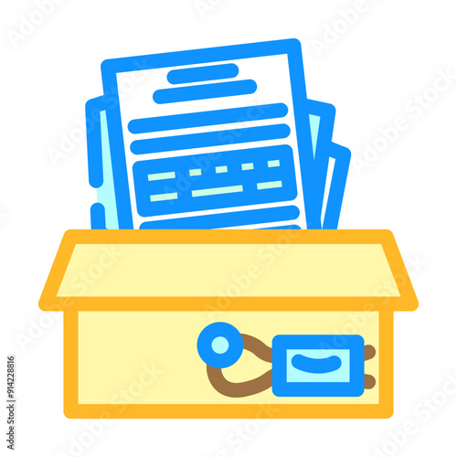 documentary evidence crime color icon vector. documentary evidence crime sign. isolated symbol illustration
