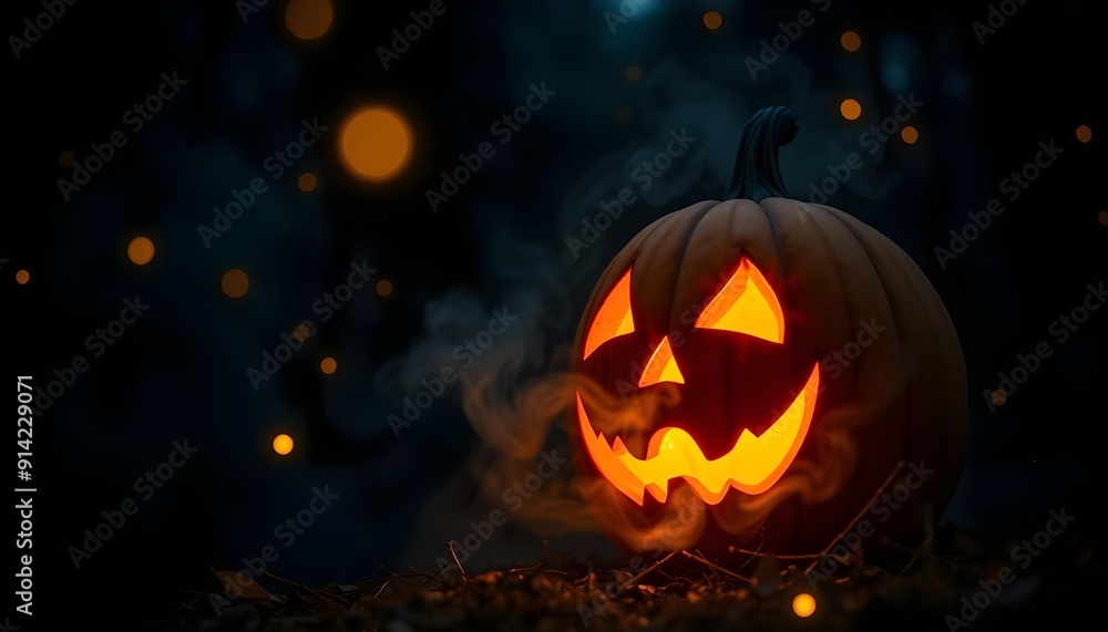 Fototapeta premium halloween pumpkin in the dark