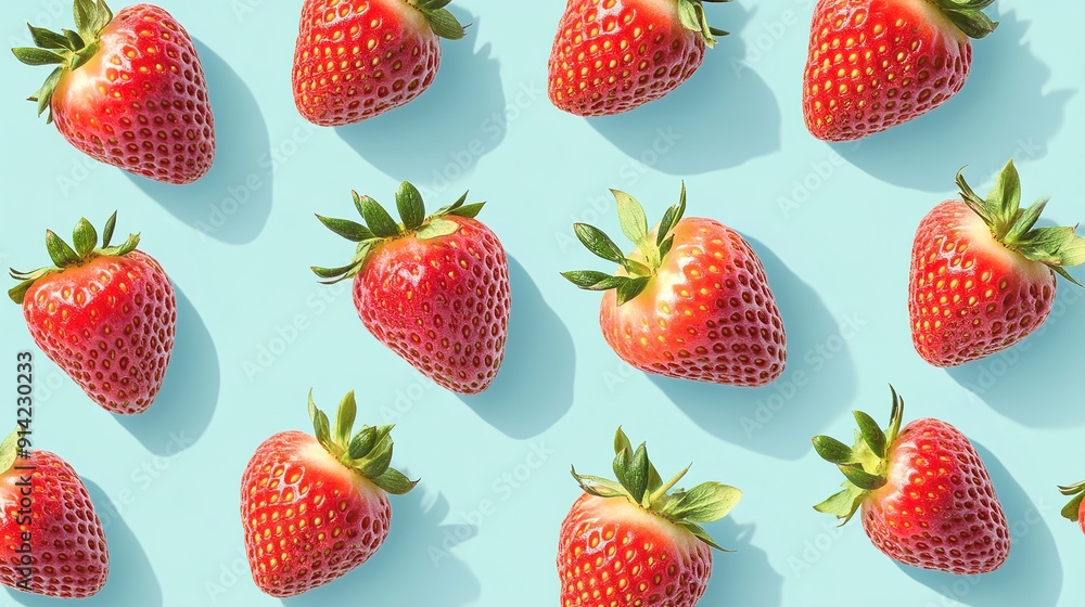 Pattern Featuring Fresh Strawberries Pattern Featuring Fresh Strawberries