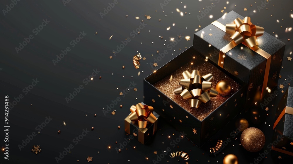 black friday super sale realistic black gifts boxes black friday super sale realistic black gifts boxes